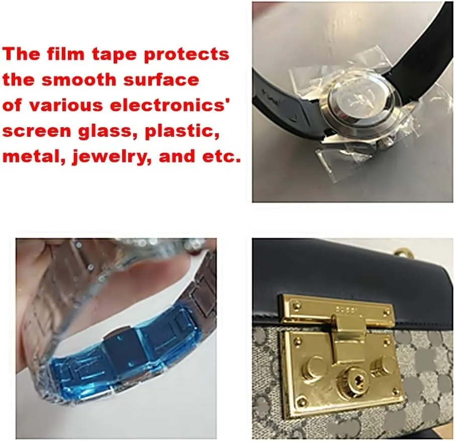 Adhesive Surface Protective Tape - No Residue Removable Film Roll Scratch Protect Cover Smooth Surface Covering Shield for Glass Metal Plastic Clear 1.9 Inches x 164 Yards