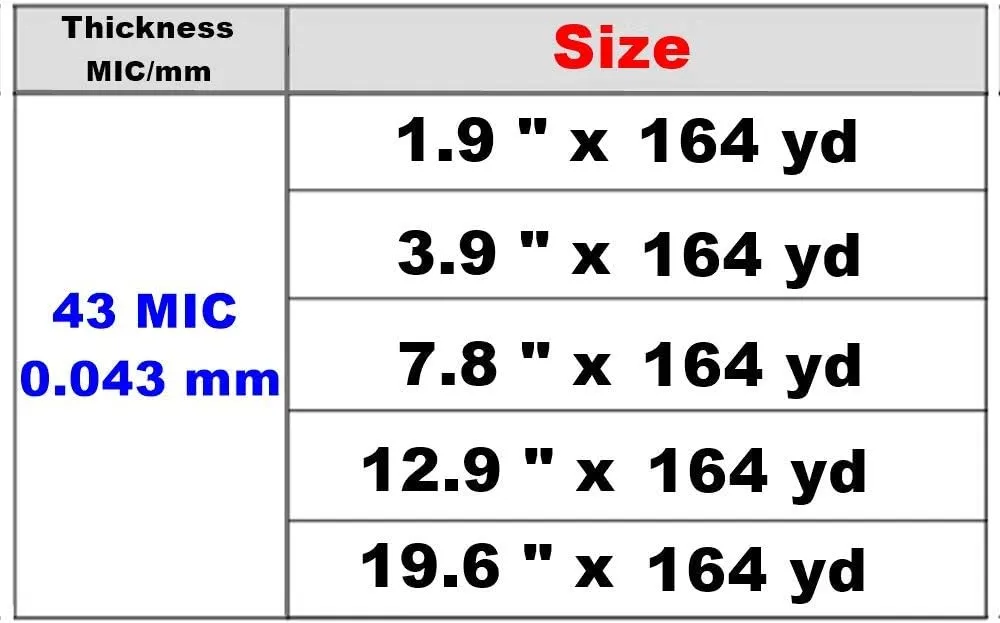 Adhesive Surface Protective Tape - No Residue Removable Film Roll Scratch Protect Cover Smooth Surface Covering Shield for Glass Metal Plastic Clear 1.9 Inches x 164 Yards