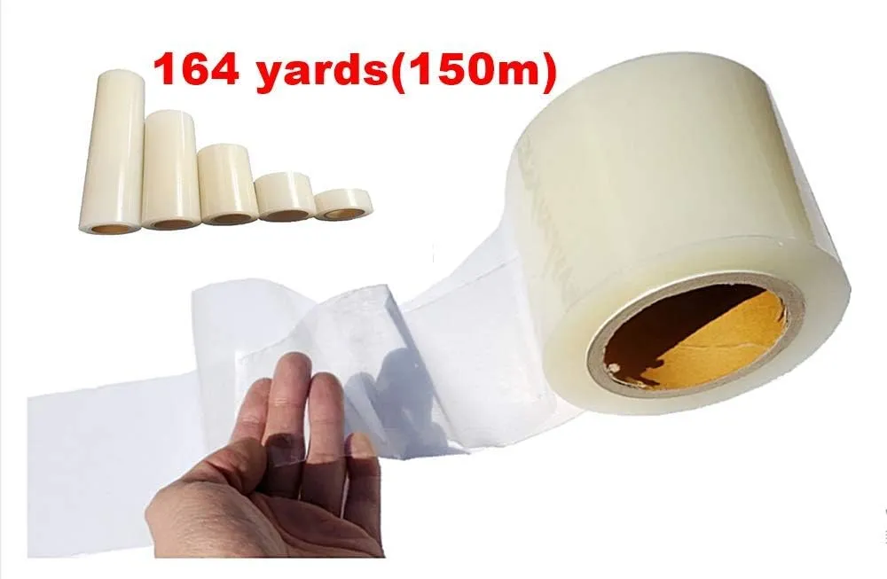 Adhesive Surface Protective Tape - No Residue Removable Film Roll Scratch Protect Cover Smooth Surface Covering Shield for Glass Metal Plastic Clear 1.9 Inches x 164 Yards