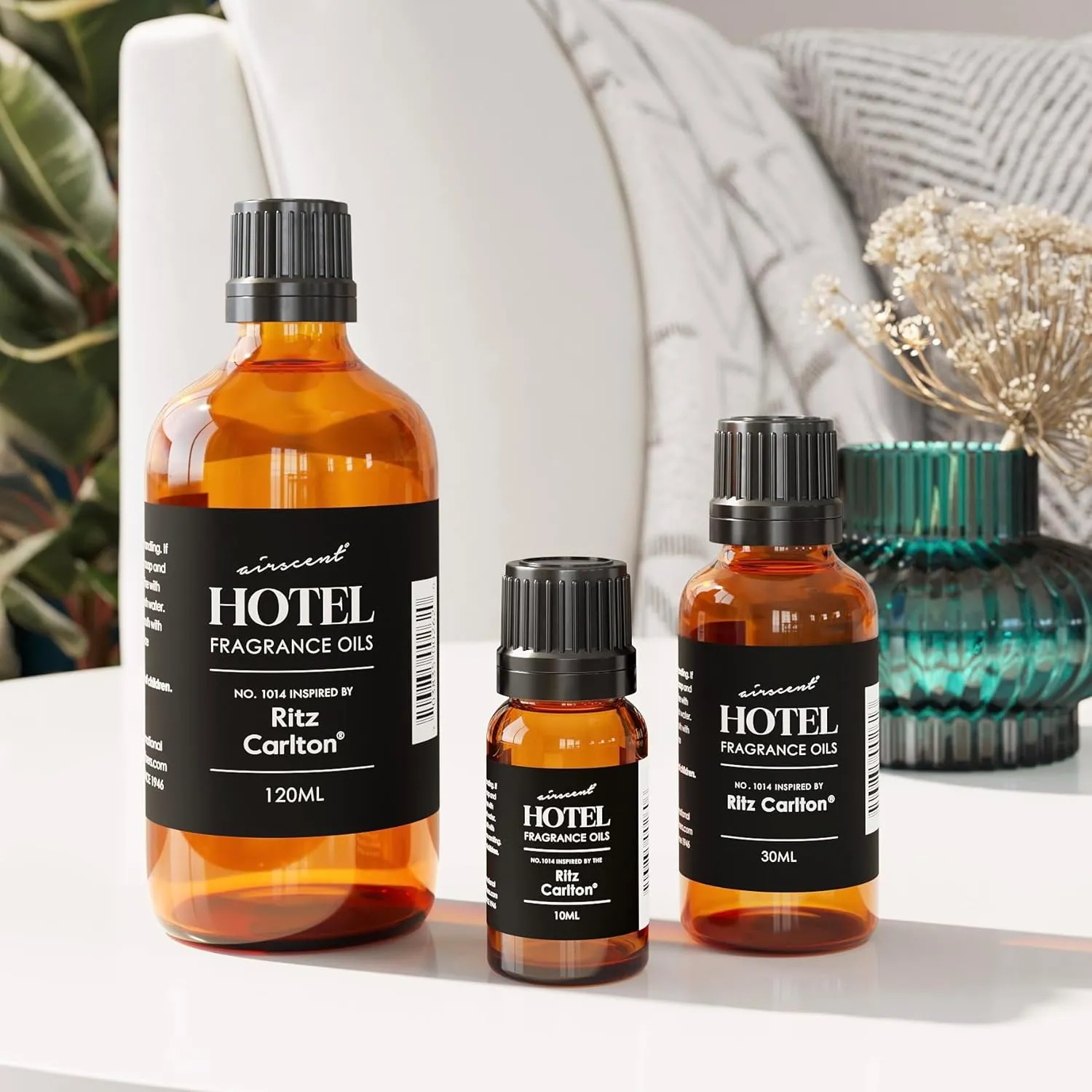 AirScent Hotel Diffuser Oil Inspired by The Ritz Carlton Hotel Scent - Premium Fragrance Oil No. 1014 for Ultrasonic and Waterless Diffusers and Crafting - 120 mL, 4 fl oz Glass Dropper Bottle