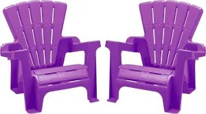 American Plastic Toys Kids’ Adirondack (2-Pack, Purple), Stackable, Outdoor, Beach, Lawn, Indoor, Lightweight, Portable, Wide Armrests, Comfortable Lounge Chairs for Children