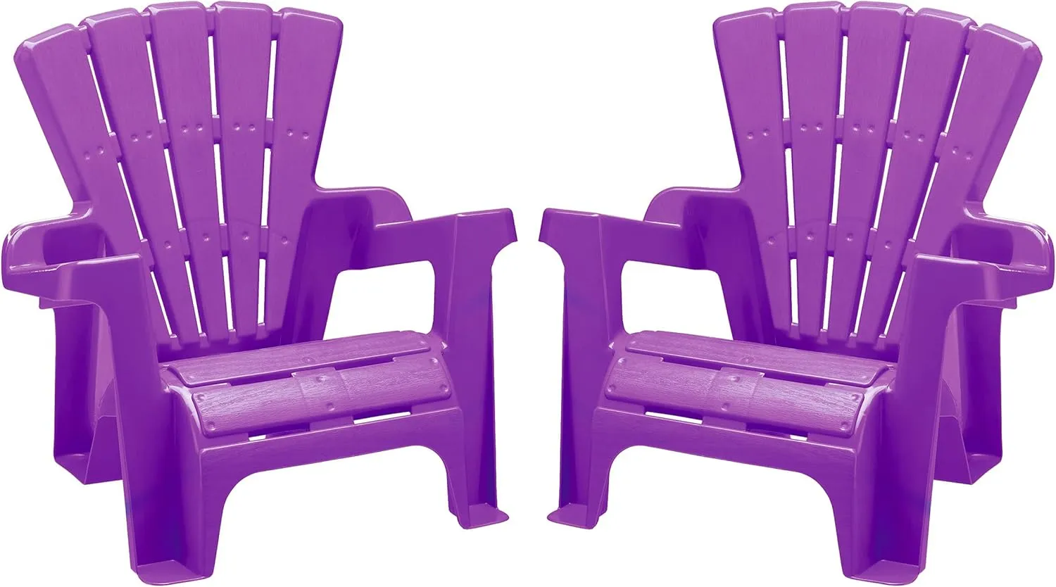 American Plastic Toys Kids’ Adirondack (2-Pack, Purple), Stackable, Outdoor, Beach, Lawn, Indoor, Lightweight, Portable, Wide Armrests, Comfortable Lounge Chairs for Children
