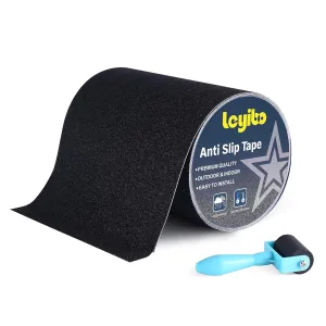 Anti Slip Traction Tape with Roller, 8 Inch x 35 Ft Non Slip Grip Tape for Skateboard, Waterproof Anti Skid Grit Roll for Stair Step Outdoor/Indoor, High Traction Non Skid Abrasive Stair Tread