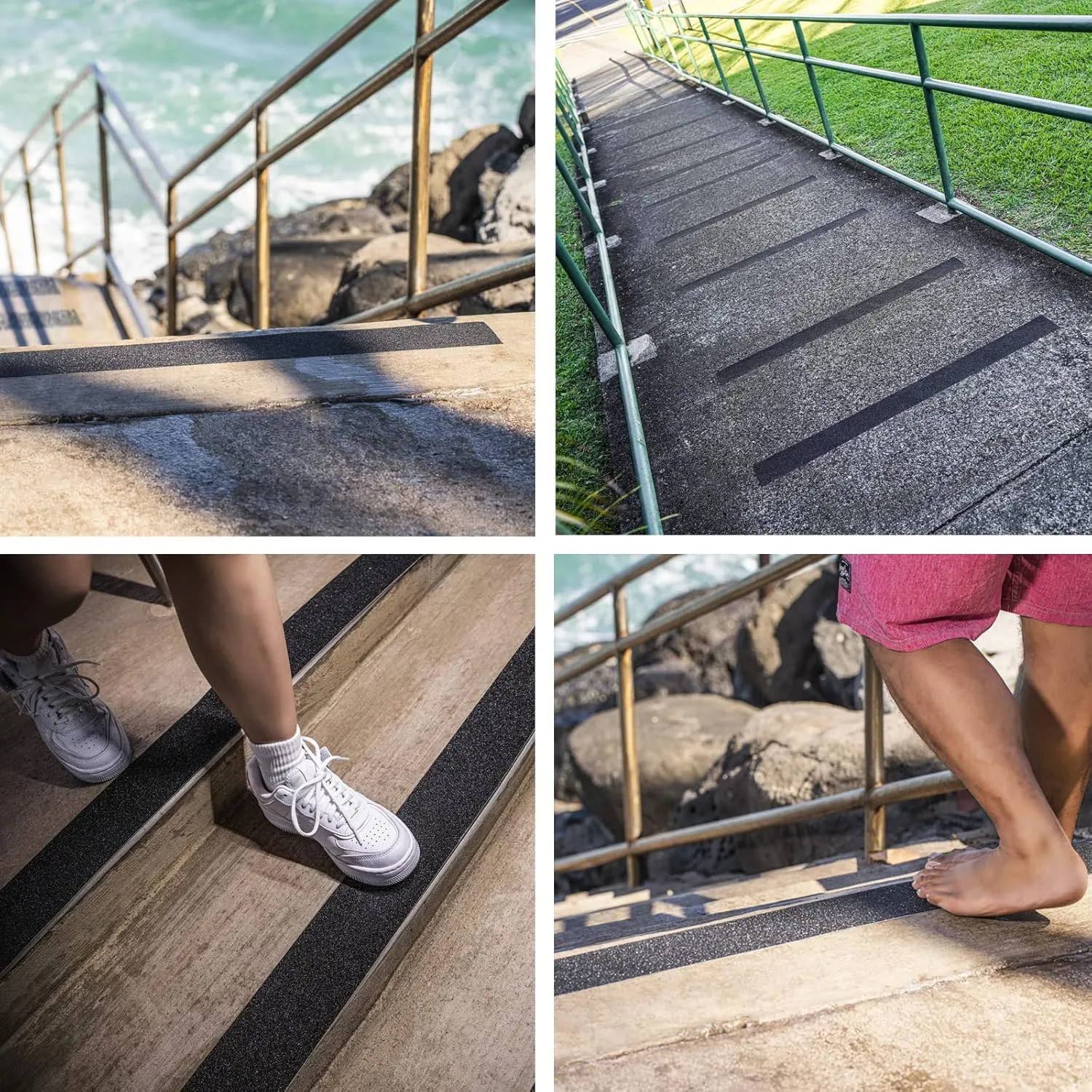 Anti Slip Traction Tape with Roller, 8 Inch x 35 Ft Non Slip Grip Tape for Skateboard, Waterproof Anti Skid Grit Roll for Stair Step Outdoor/Indoor, High Traction Non Skid Abrasive Stair Tread