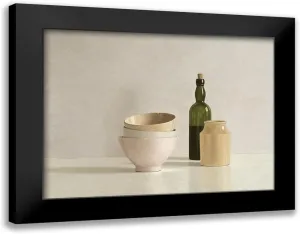ArtDirect - de Bont, Willem 18x15 Black Modern Framed Art Print Titled: Stacked Bowls-Bottle and little Jar