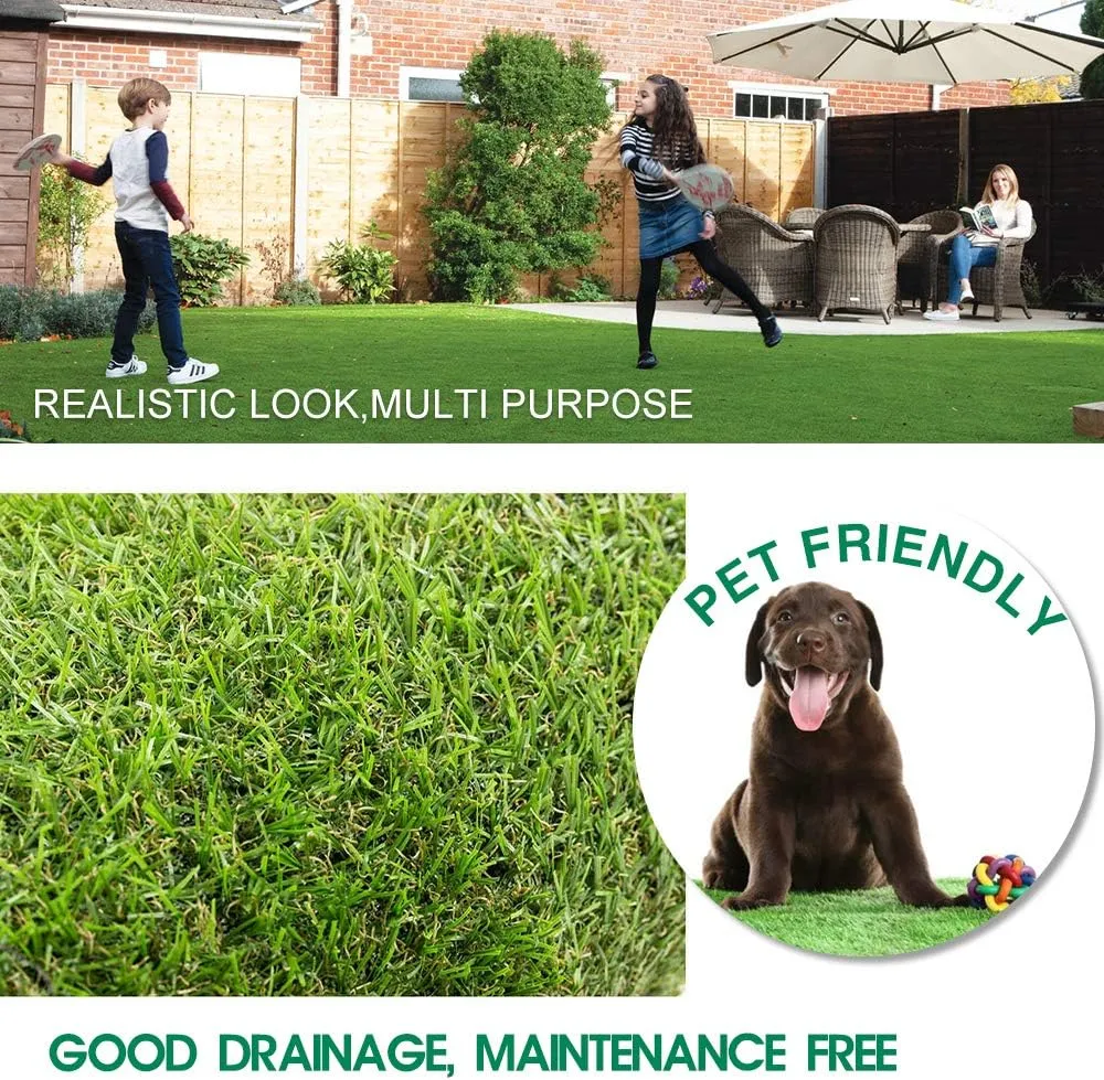 Artificial Grass Outdoor Rug (3.3FTx5FT (16.5 Square ft)) Synthetic Thick Lawn Astro Turf Carpet Perfect for Indoor/Outdoor Fake Grass Rug