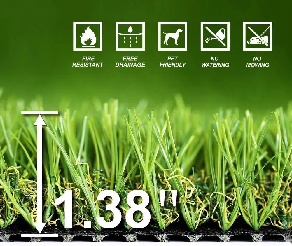 Artificial Grass Outdoor Rug (3.3FTx5FT (16.5 Square ft)) Synthetic Thick Lawn Astro Turf Carpet Perfect for Indoor/Outdoor Fake Grass Rug