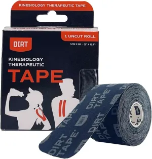 Athletic Kinesiology Tape - Muscle Pain Relief & Joint Support - Premium Elastic Cotton - Latex-Free - Water Resistant - Gym & Indoor/Outdoor Sports - Single Roll (16.4 ft) - Black w/Logo
