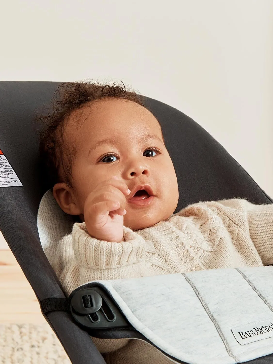 BabyBjörn Bouncer Balance Soft, Cotton/Jersey, Dark Gray/Gray 2-in-1 Adjustable Baby Bouncer Seat and Toddler Chair, Newborn to Toddler (8-29 lbs), 4 Positions, Lightweight & Portable