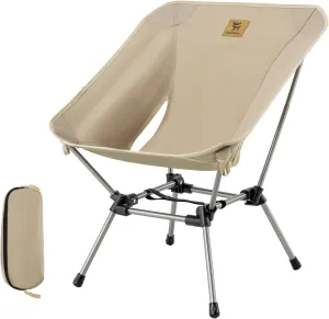 Backpacking Chair Portable Folding Camp Chair Compact Foldable Chairs Ultra Lightweight Travel Chair with Storage Bag - Supports 260 lbs - for Camping, Hiking, Travel, Beach and Picnic Khaki
