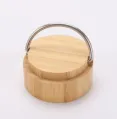 Bamboo Steel Insulated Flask with Carry Handle - 480ml