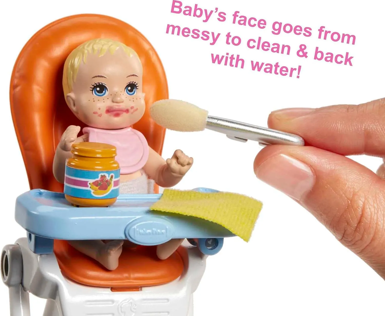 Barbie Skipper Babysitters Inc Dolls & Accessories, Set with Skipper Doll, Color-Change Baby Doll, High Chair & Crib Furniture