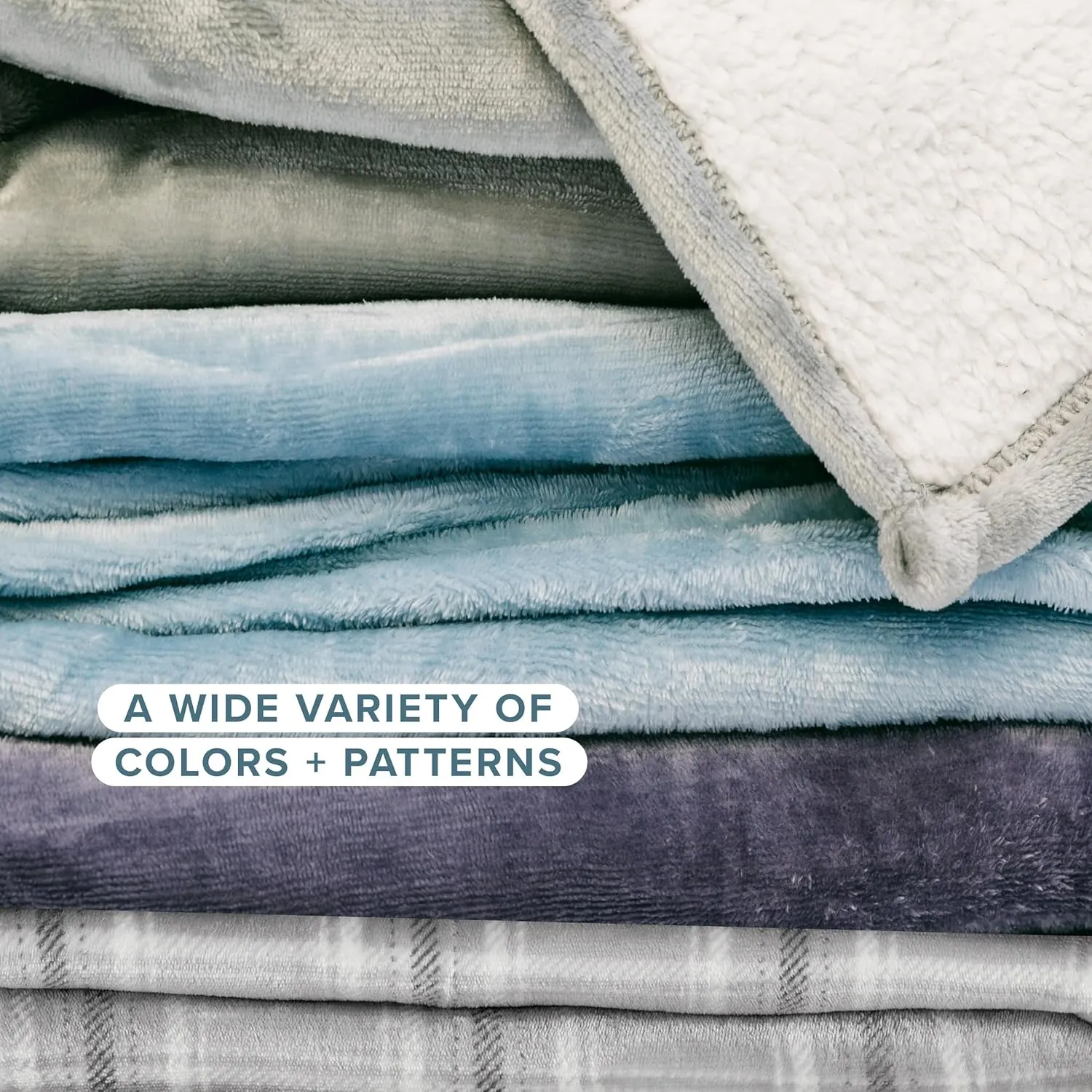 Bare Home Sherpa Fleece Blanket - Extra Long - Throw for Bed, Sofa, Couch, Camping, Travel, and Gifts - Warm & Lightweight - Soft Blanket - Reversible (Twin/Twin XL, Grey with Grey Sherpa)