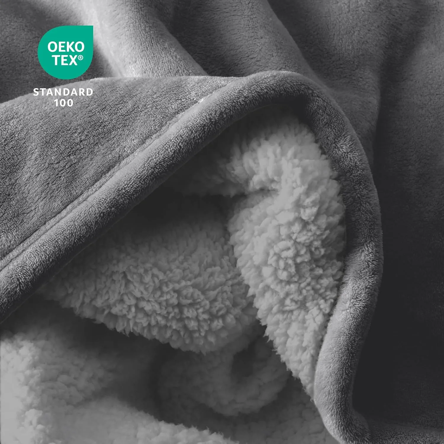 Bare Home Sherpa Fleece Blanket - Extra Long - Throw for Bed, Sofa, Couch, Camping, Travel, and Gifts - Warm & Lightweight - Soft Blanket - Reversible (Twin/Twin XL, Grey with Grey Sherpa)