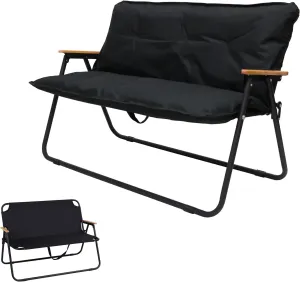 BDL Double Camping Chair Loveseat Heavy Duty Folding Double Seat Beach Chair with Cushion for Outdoor Travel Hiking Patio Beach