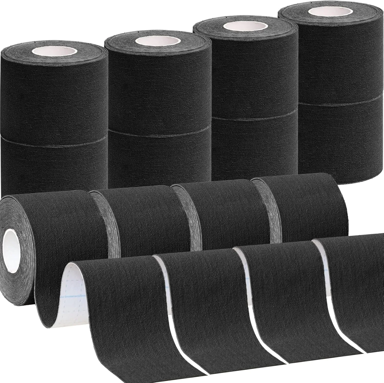 Beieverluck 12 Rolls Kinesiology Tape 2” x 16.5 Feet Elastic Cotton Athletic Tape for Ankle Wrists Knees Breathable Latex Free Tape for Sports Muscle Pain Relief and Joint Support (Black)