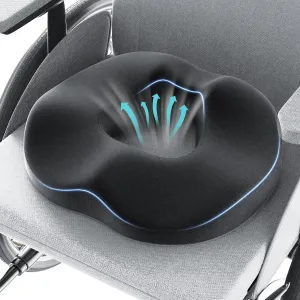 Benazcap Donut Pillow Seat Cushion Hemorrhoid Pillow for Sciatica & Tailbone Pain Relief, Memory Foam Cushion by Ergonomic for Coccyx, Sciatica, Pregnancy, Postpartum- Darkgray