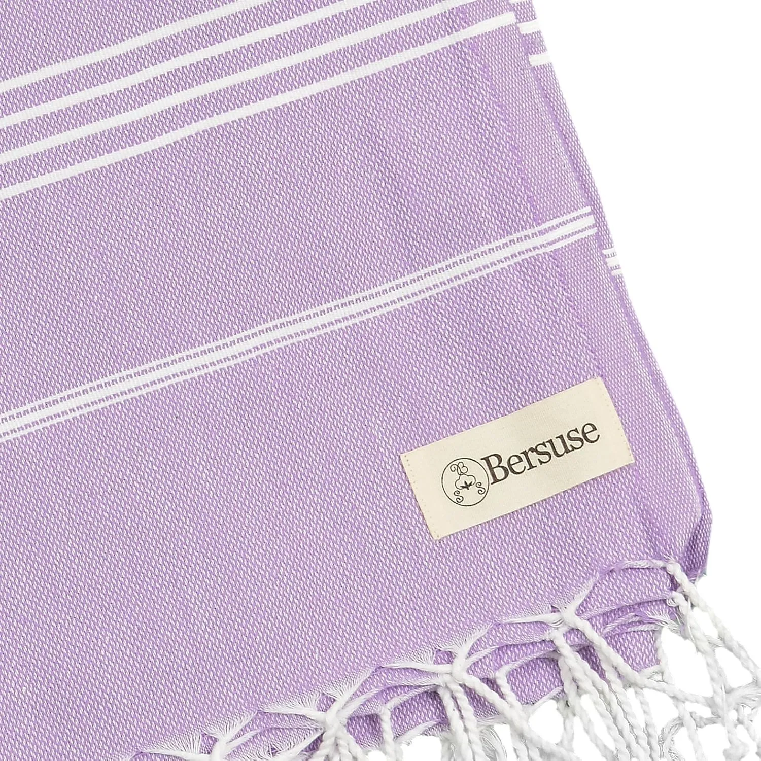 Bersuse Towels Anatolia XL Beach Blanket Throw Blanket Turkish Towel 100% Cotton Extra-Large Quick-Dry Lightweight Premium Peshtemal Towel - 61x82 Inches, Lilac