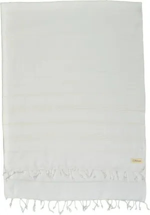 Bersuse Towels Anatolia XL Beach Blanket Throw Blanket Turkish Towel 100% Cotton Extra-Large Quick-Dry Lightweight Premium Peshtemal Towel - 61x82 Inches, White (Set of 3)