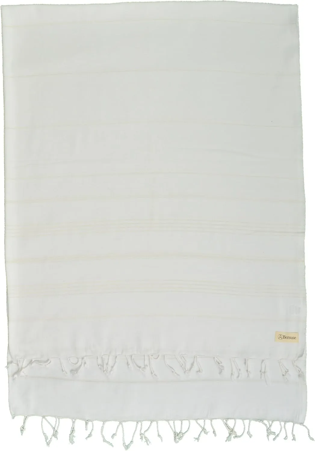 Bersuse Towels Anatolia XL Beach Blanket Throw Blanket Turkish Towel 100% Cotton Extra-Large Quick-Dry Lightweight Premium Peshtemal Towel - 61x82 Inches, White (Set of 3)