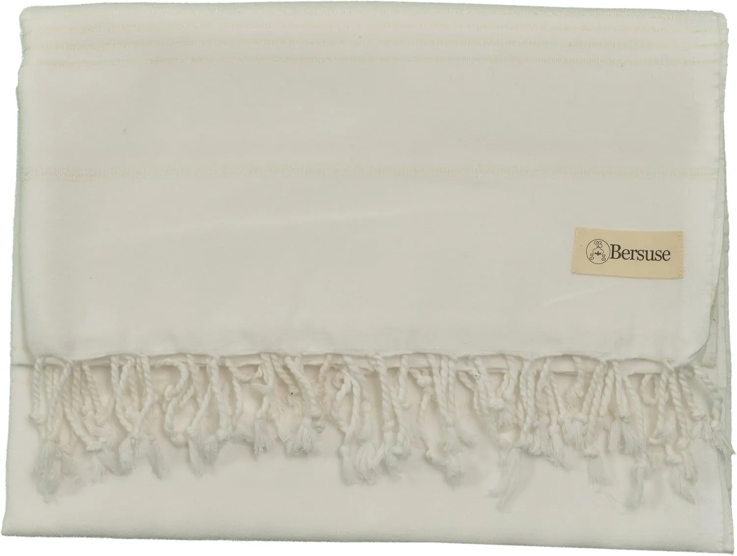 Bersuse Towels Anatolia XL Beach Blanket Throw Blanket Turkish Towel 100% Cotton Extra-Large Quick-Dry Lightweight Premium Peshtemal Towel - 61x82 Inches, White (Set of 3)