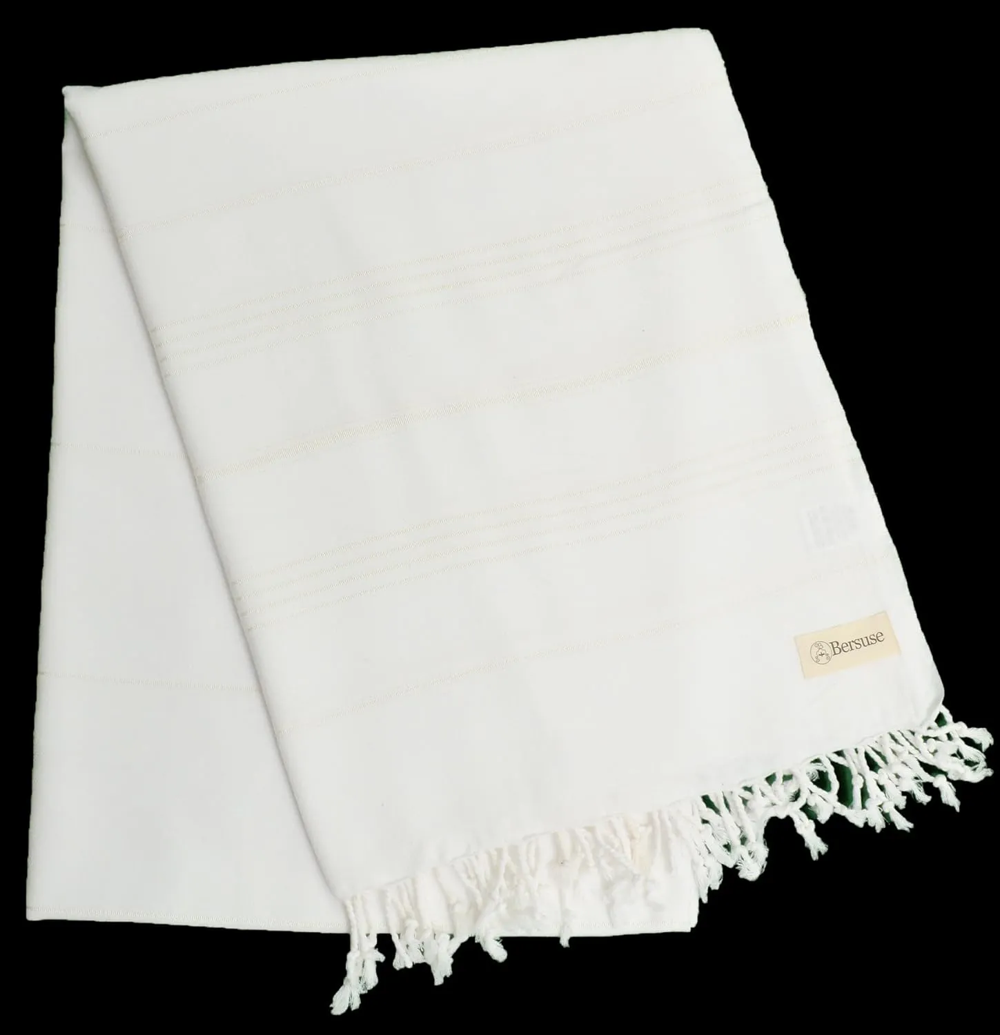 Bersuse Towels Anatolia XL Beach Blanket Throw Blanket Turkish Towel 100% Cotton Extra-Large Quick-Dry Lightweight Premium Peshtemal Towel - 61x82 Inches, White (Set of 3)