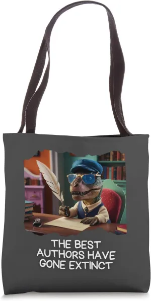 Best Authors Extinct: Scholarly Raptor With Quill Writing Tote Bag