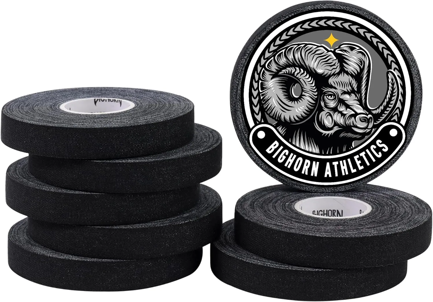 Bighorn Athletics Climbing Finger Tape with Retro Design Female Climber Tin Canister, 0.5-Inch x 45-feet, 8-Rolls, Black