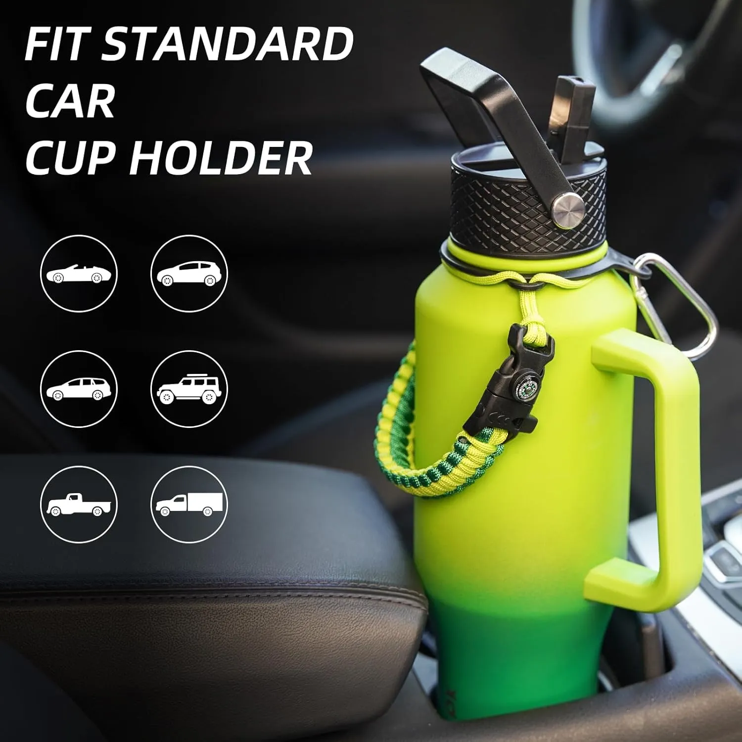 BJPKPK Insulated Water Bottles with Straw Lid, 23oz Metal Water Bottle with 2 lids & Paracord Strap, Double Wall Stainless Steel Vacuum Tumblers, Cups, Mugs, Thermos for Hot& Cold Drinks, Mint