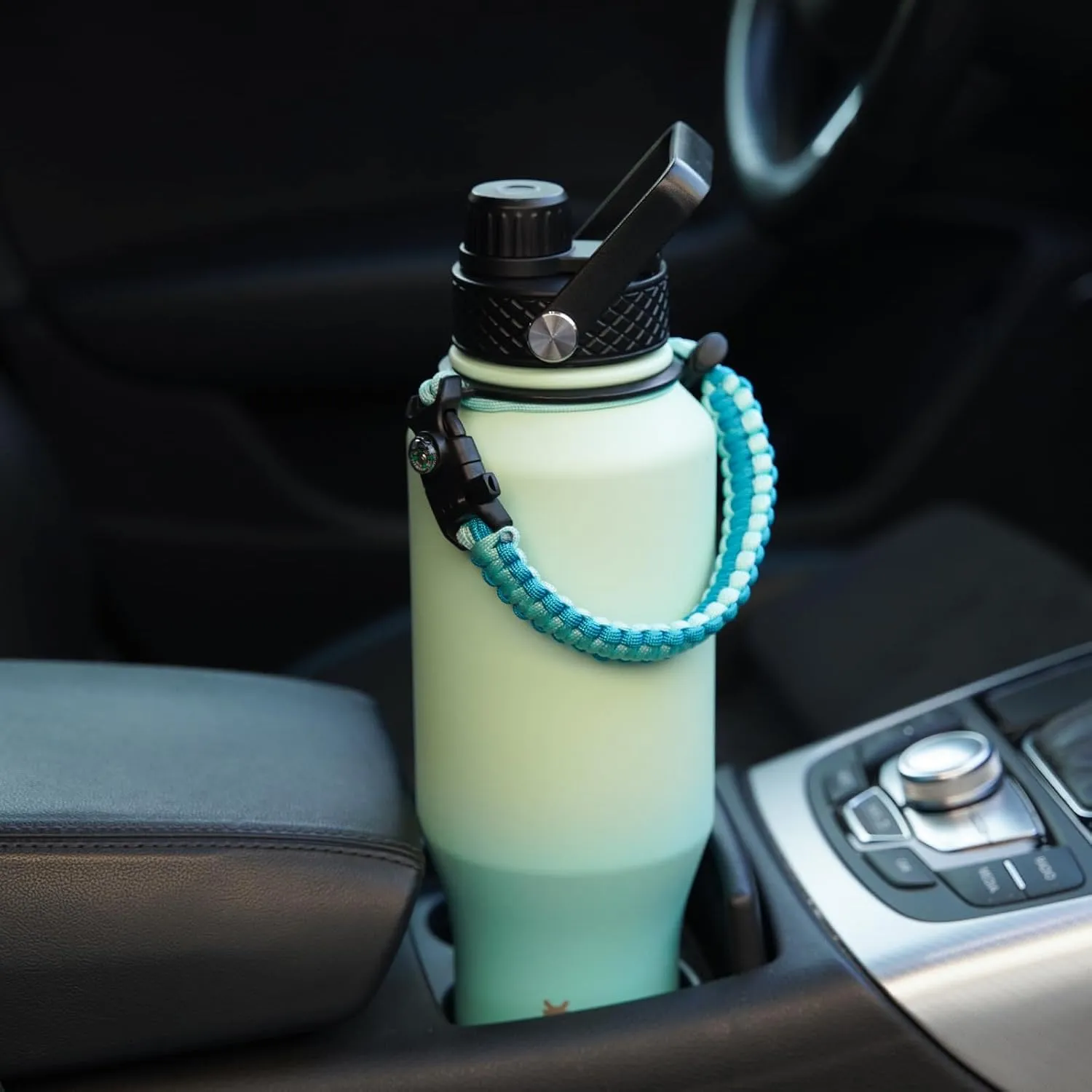 BJPKPK Insulated Water Bottles with Straw Lid, 23oz Metal Water Bottle with 2 lids & Paracord Strap, Double Wall Stainless Steel Vacuum Tumblers, Cups, Mugs, Thermos for Hot& Cold Drinks, Mint