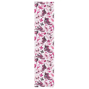 Black and Pink Valentine Romantic Love Skull Skateboard Grip Tape Waterproof Scooter Grips Tape longboards Grip Tape Anti Slip Cruiser Skateboard Grip Tape, 44×10 Inch
