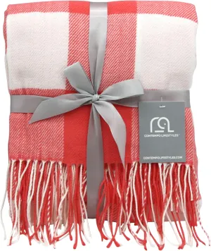 Blankets - Buffalo Plaid Throw Blanket - Decorative Classic Blanket - Comfortable and Ultra-Soft - Lightweight & Indoor Outdoor Blanket - Ideal for Living Room, Couch, Travelling Good for All Seasons