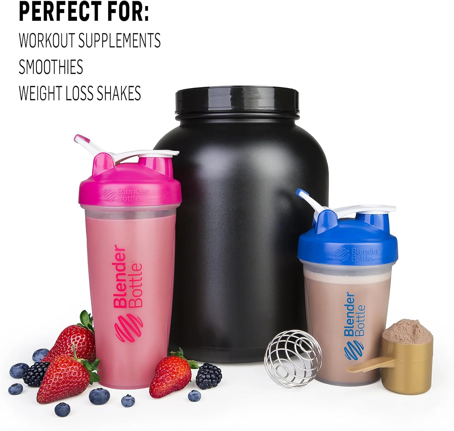 BlenderBottle Classic Shaker Bottle Perfect for Protein Shakes and Pre Workout, All Pink and Coral, 28-Ounce (Pack of 2)