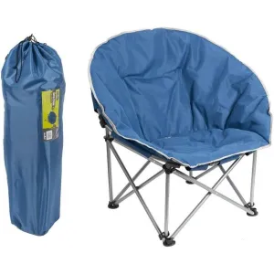 Blue Adult Bucket Camping Chair Padded High Back Folding Orca Moon Chair & Bag