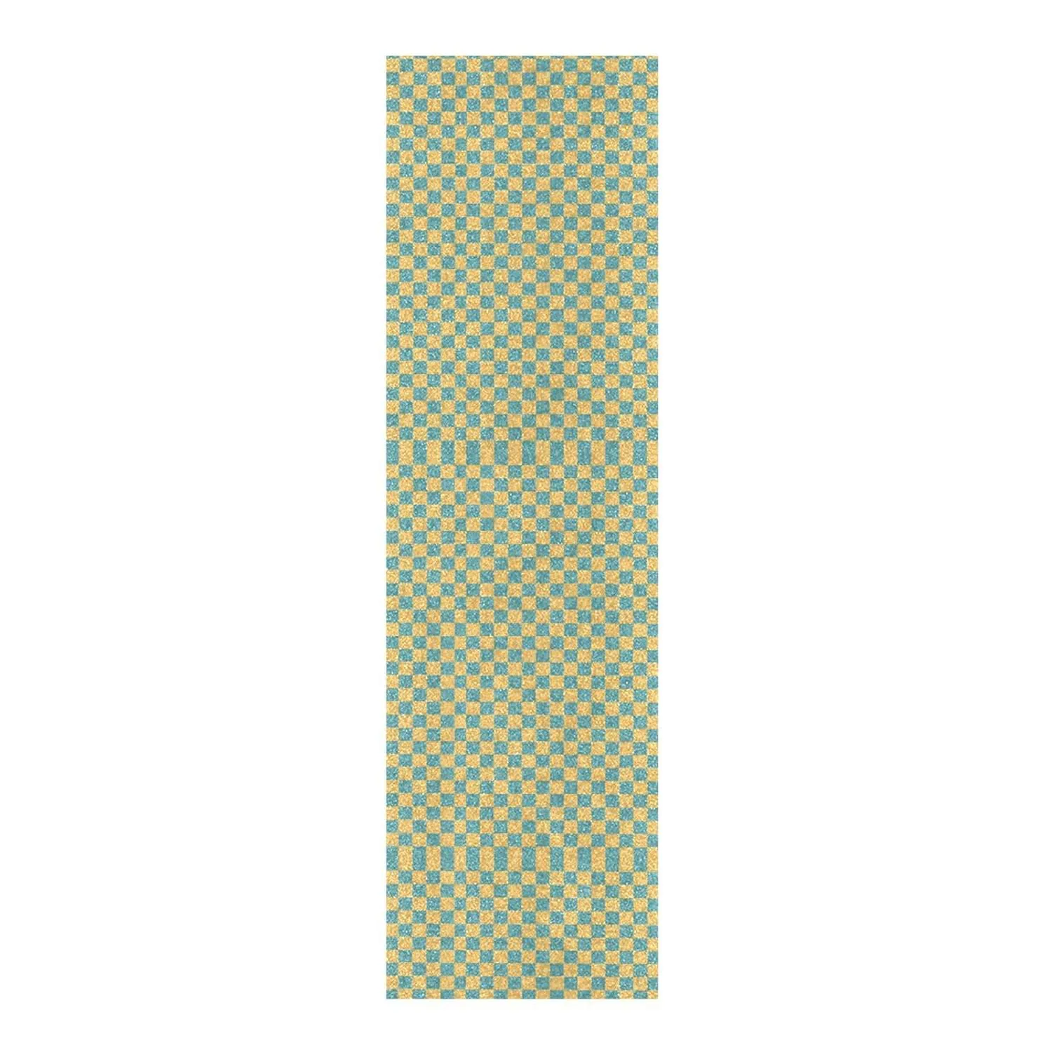 Blue and Yellow Checkerboard Designed Grip Tape roll Skateboard Decorative Tear-Proof Waterproof Grip Tape Cruiser Board repuesto para patineta 33×9 Inch
