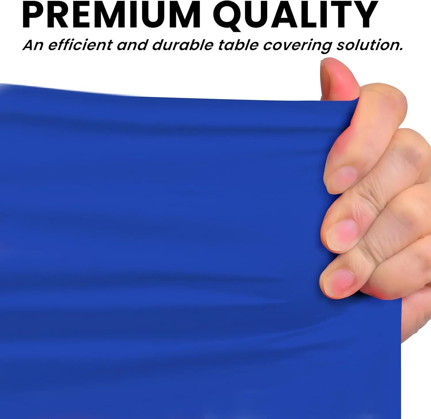 Blue Premium Plastic Tablecloth Roll - 54" x300' for Parties with Cutter Box - Cut to Size Rectangle & Round Disposable Tablecloth Plastic Table Cover