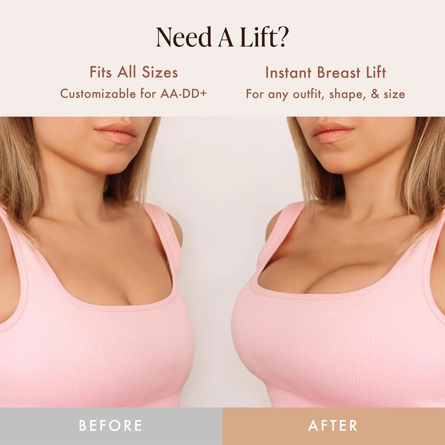 Boob Tape for Breast Lift - Breast Lift Tape - 10 Satin Nipple Pasties - Hypoallergenic Boobtape - Strapless Bra