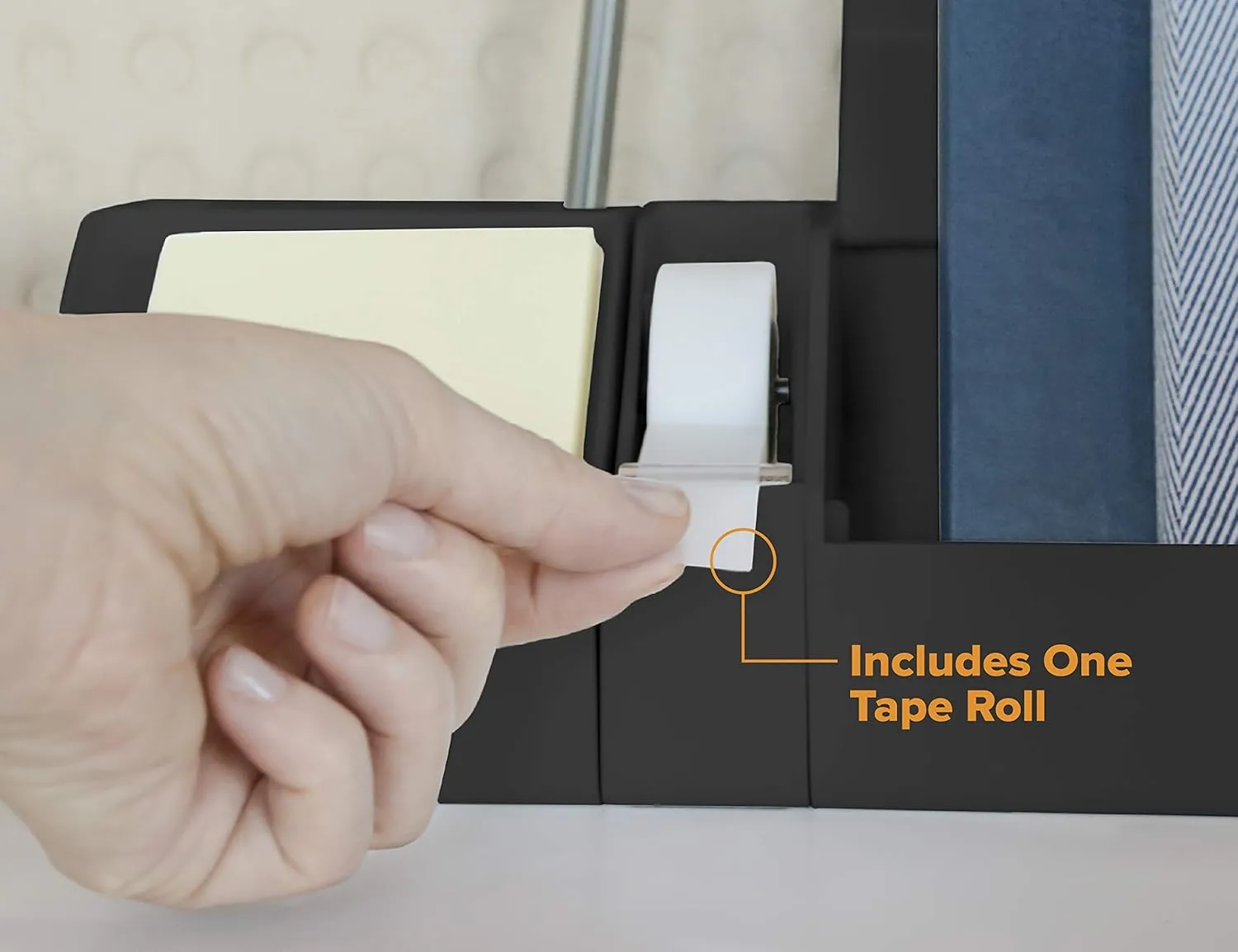 Bostitch Office Konnect Tape Dispenser with Premium Single-sided Tape, Sticks to Desk, Black (KT-TAPE-BLK)