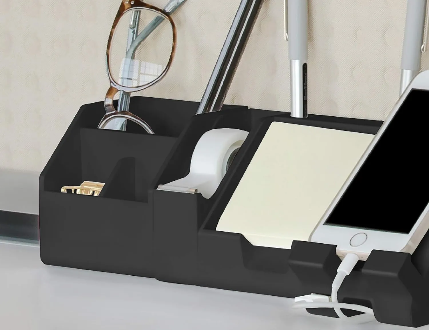 Bostitch Office Konnect Tape Dispenser with Premium Single-sided Tape, Sticks to Desk, Black (KT-TAPE-BLK)