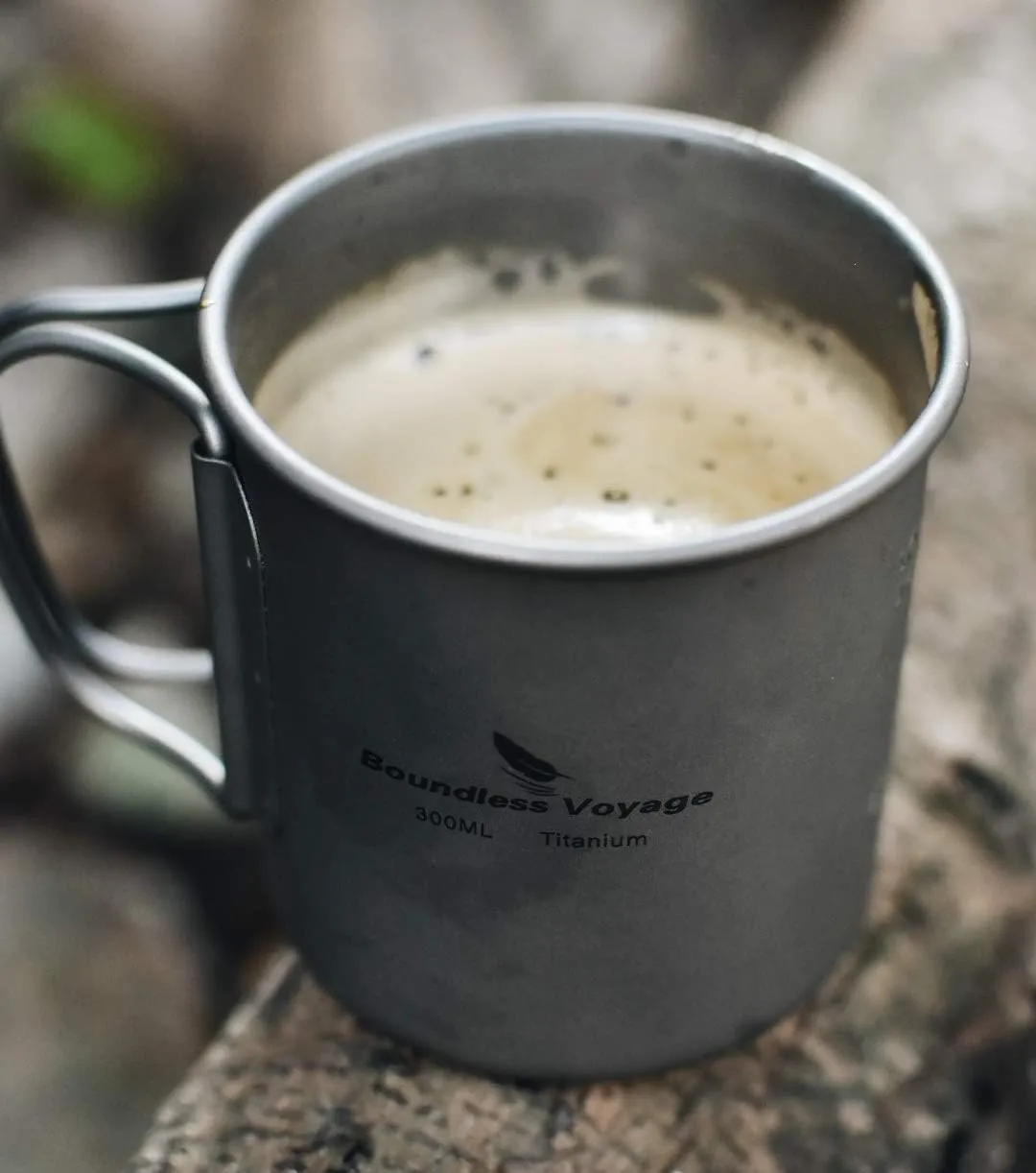 Boundless Voyage Titanium Cup with Lid Outdoor Camping Ultralight Water Tea Coffee Mug 200ML/300ML/450ML (300ml (10fl oz))