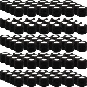 BQTQ 120 Rolls Self Adhesive 2 Inch Black Self Adherent Wrap Tape Sticky Bandage Athletic Wrap for Sports & Vet Wrist & Ankle Sprains