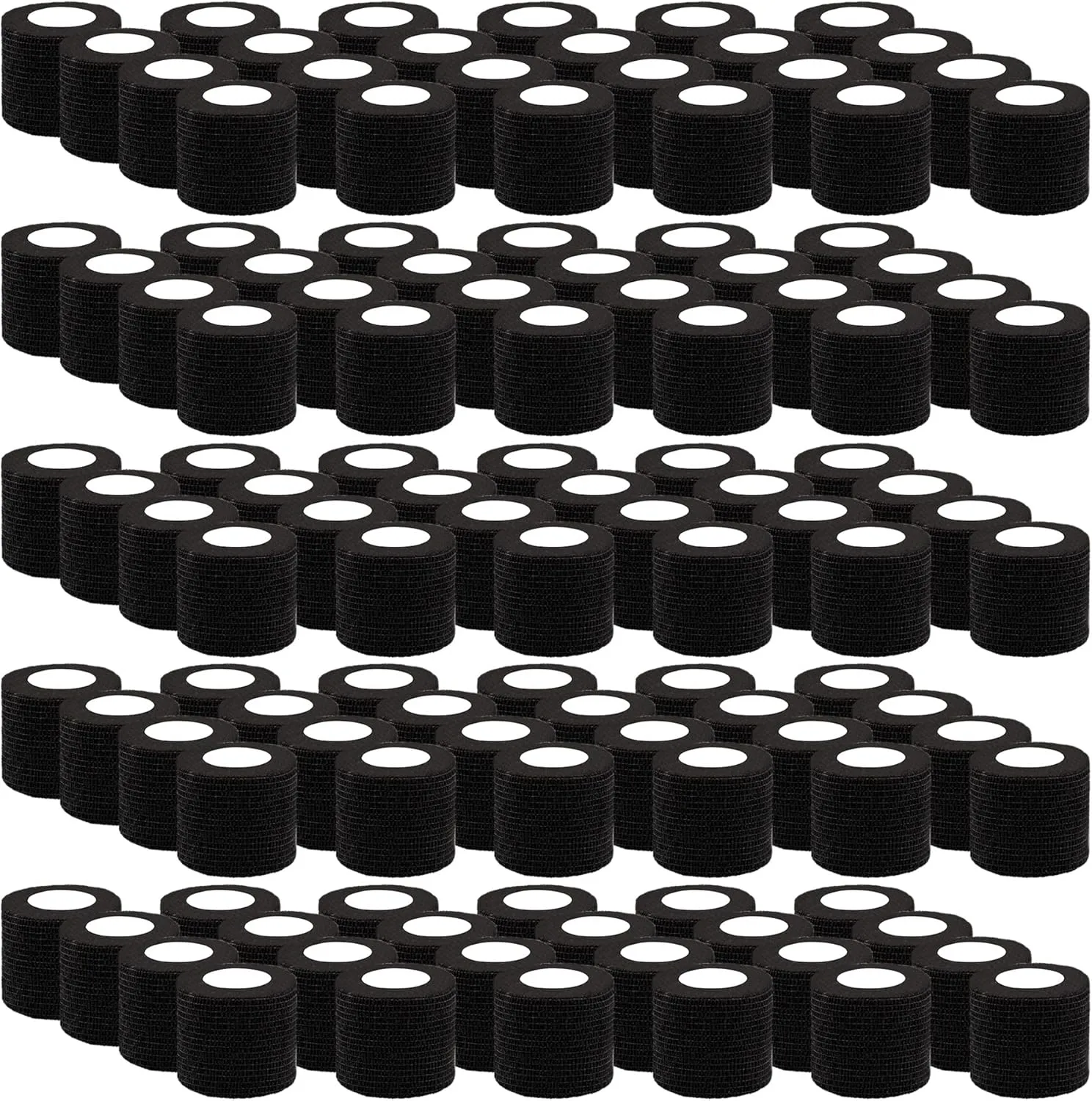 BQTQ 120 Rolls Self Adhesive 2 Inch Black Self Adherent Wrap Tape Sticky Bandage Athletic Wrap for Sports & Vet Wrist & Ankle Sprains
