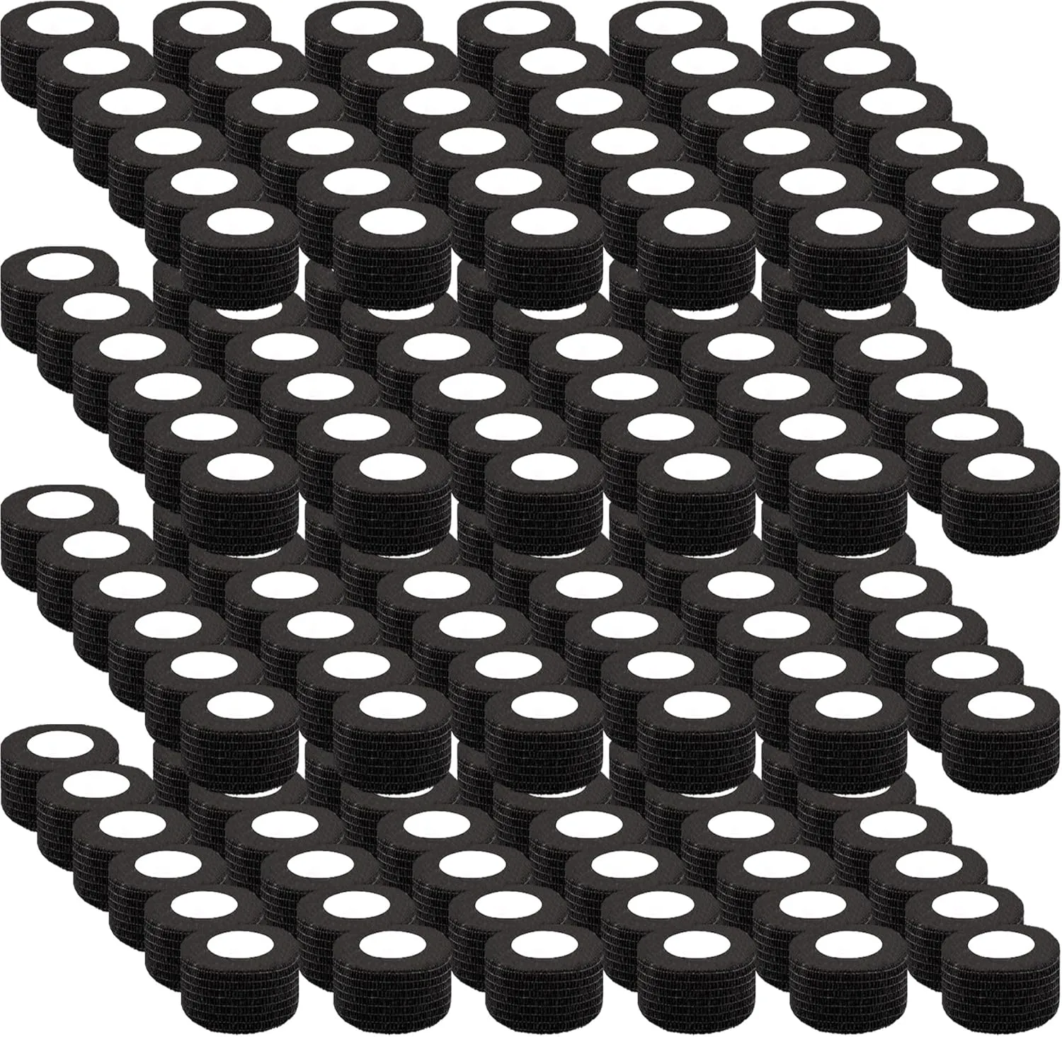 BQTQ 144 Rolls Self Adhesive Bandage Wrap 1 Inch Black Self Adherent Wrap Tape Sticky Bandage Athletic Wrap Self Adhesive Wrap for Sports Vet Wrist Ankle Sprains