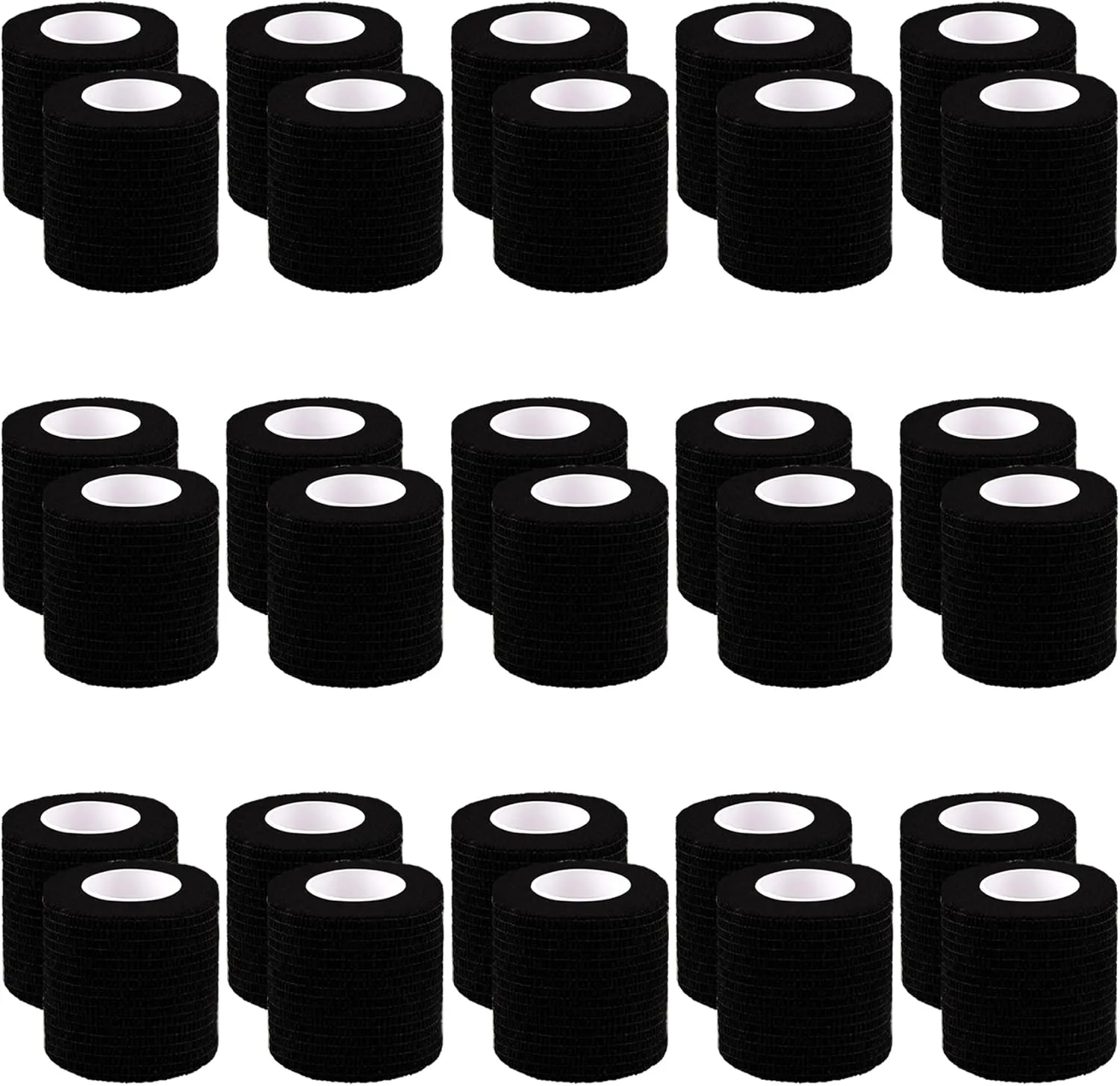 BQTQ 30 Rolls Self Adherent Wrap Stretch Bandages Self Adhesive Bandage Wrap 2 inch Self Stick Bandage Wrap Tape for Wrist Ankle Swelling Sprains (Black)