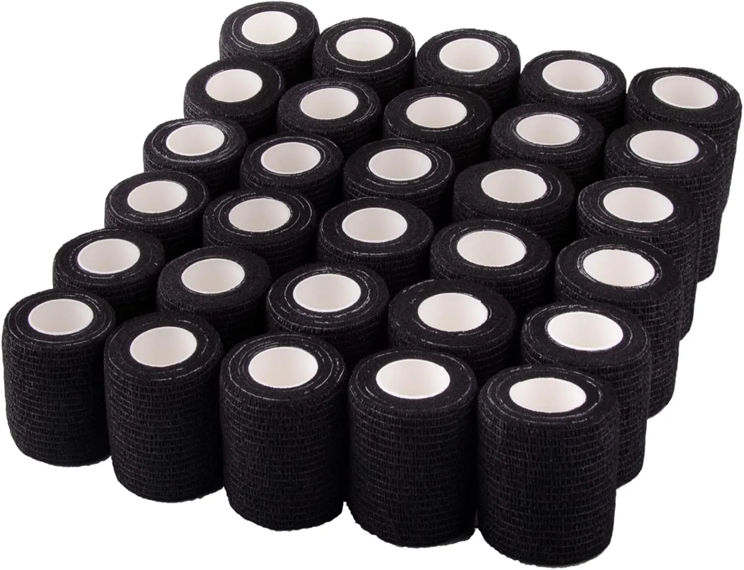 BQTQ 30 Rolls Self Adherent Wrap Stretch Bandages Self Adhesive Bandage Wrap 2 inch Self Stick Bandage Wrap Tape for Wrist Ankle Swelling Sprains (Black)