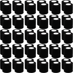 BQTQ 60 Rolls Self Adhesive Bandage Wrap 2 Inch Self Adherent Wrap Self Stick Bandages Wound Wrap Tape Stretch Bandage for Wrist Ankle Swelling Sprains(Black)