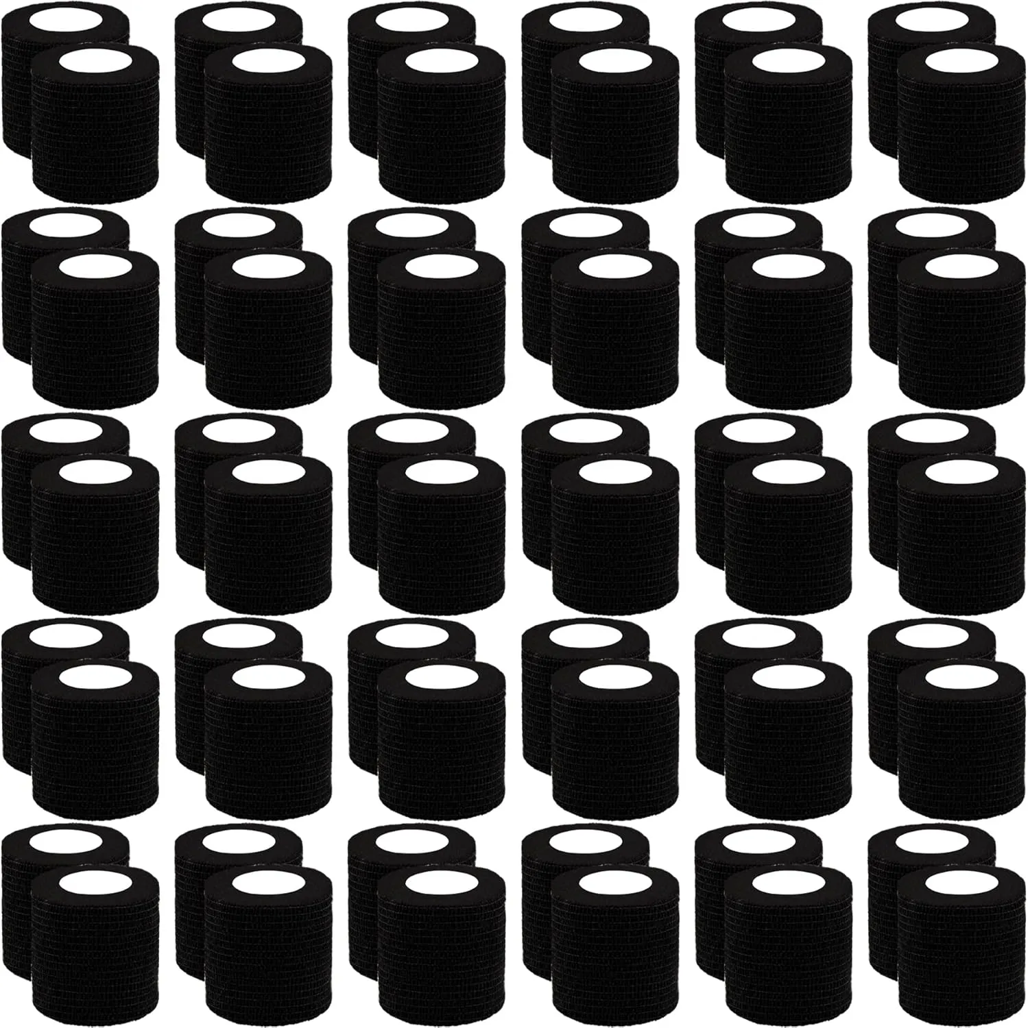 BQTQ 60 Rolls Self Adhesive Bandage Wrap 2 Inch Self Adherent Wrap Self Stick Bandages Wound Wrap Tape Stretch Bandage for Wrist Ankle Swelling Sprains(Black)