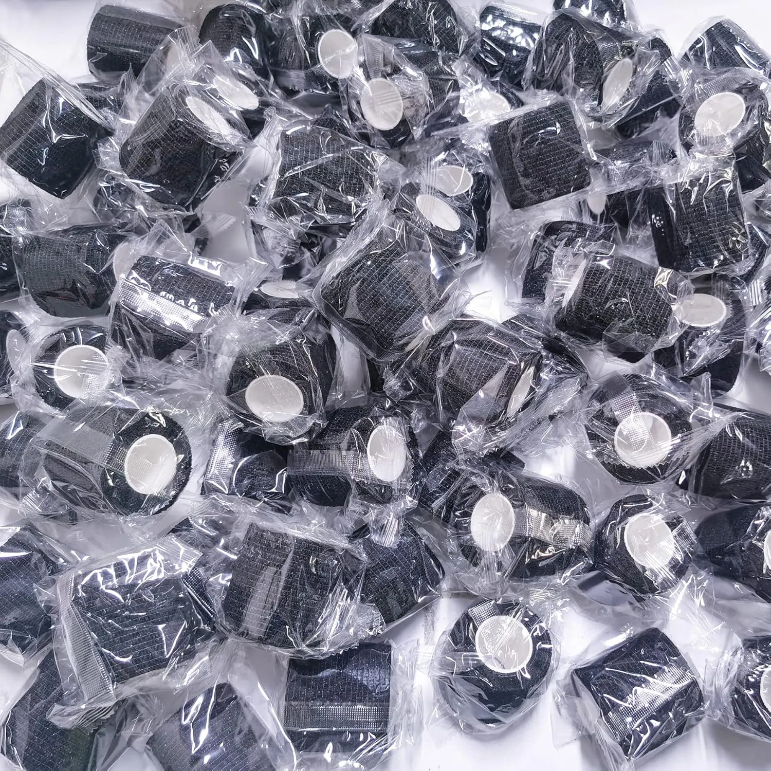 BQTQ 96 Rolls Self Adhesive Bandage Wrap Tape 2 Inch Black Self Adherent Wrap Self Stick Bandage Athletic Wraps Tape Stretch Bandages for Wrist Ankle Swelling Sprains (Black)