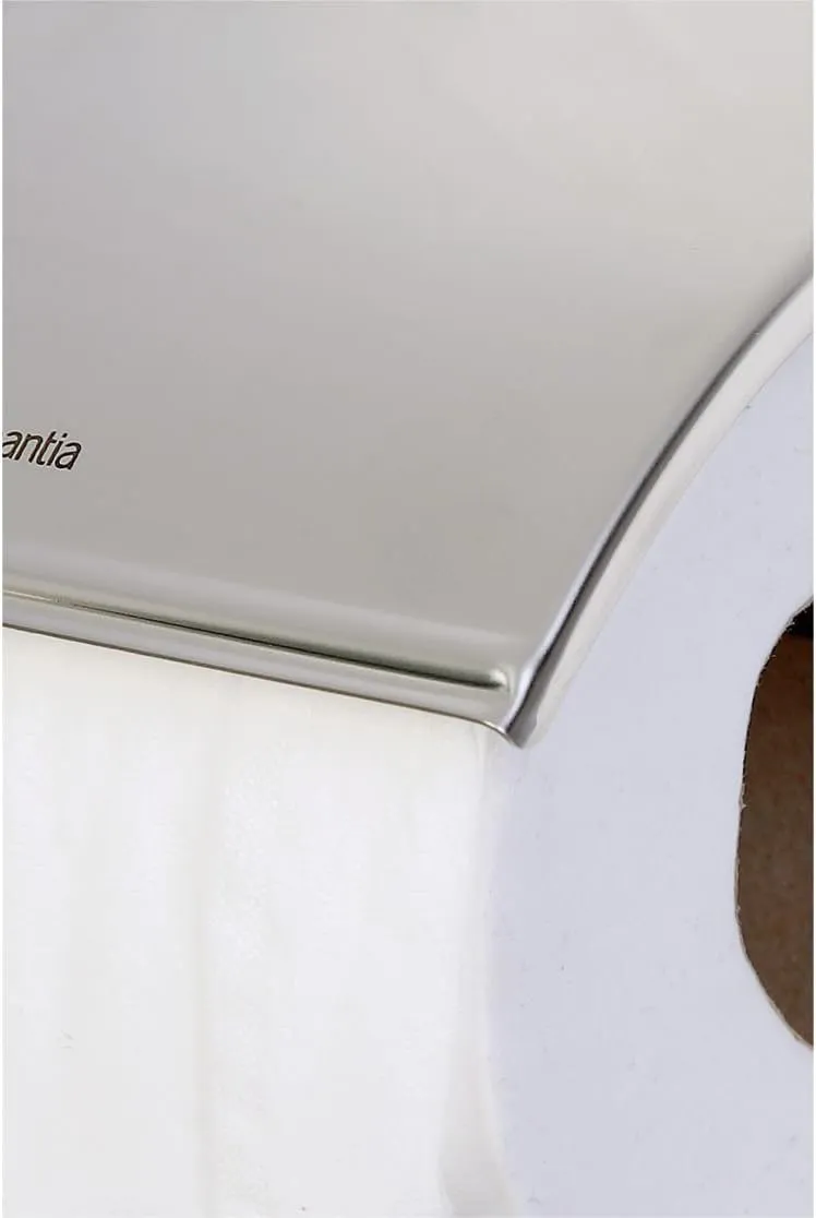Brabantia Renew Toilet Roll Holder (Brilliant Steel) Left & Right Handed Use, Drill/No-Drill Install, Rust-Free Bathroom Paper Dispenser