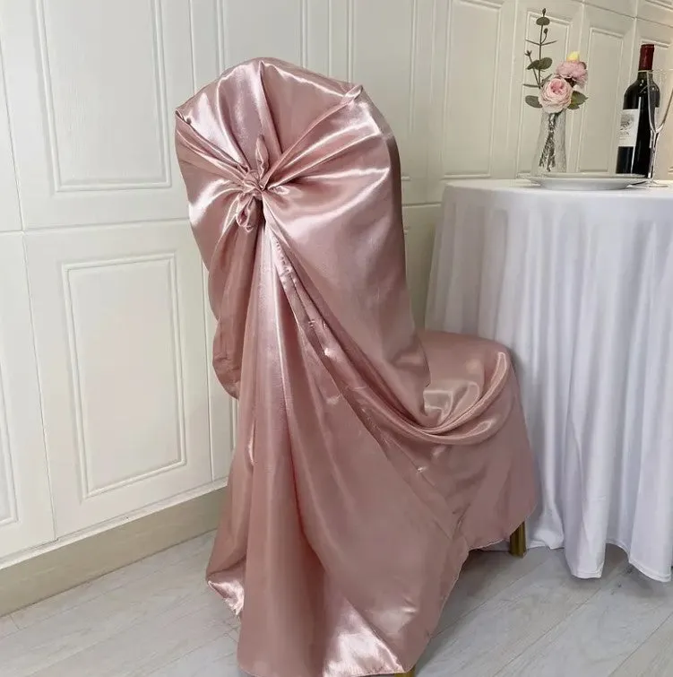 Bridal Satin Chair Covers | Banquet, Folding, and Pillow Case Chair Covers | Multiple Colors |